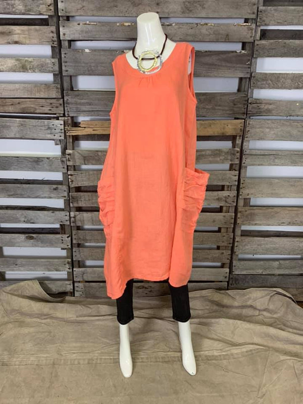 HLD1065 Slvless Dress-Coral