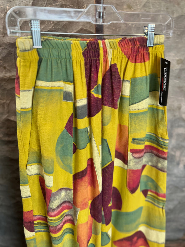 90911-23 Linen Print Pants-Mango
