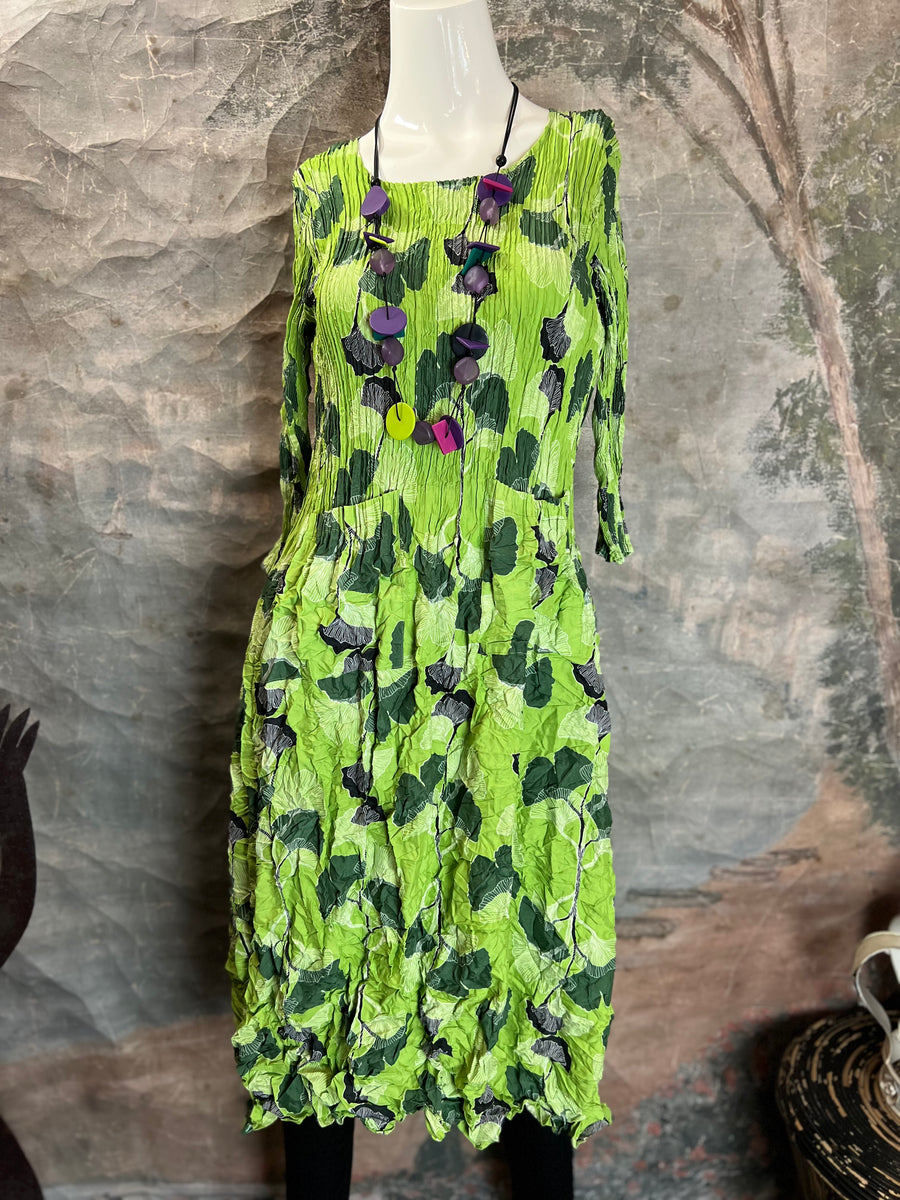 ACD544 3/4 Slv Smash Dress-Lime Ginko – Absolutely Abigail's