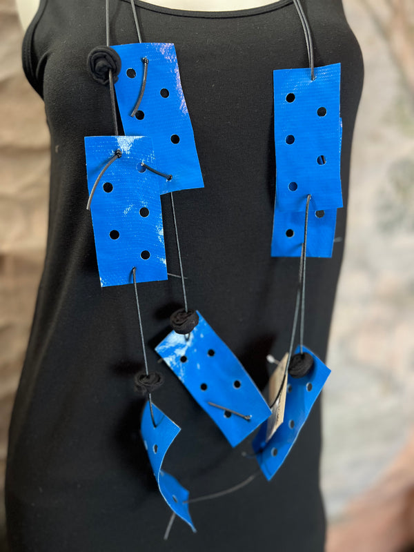 N150 Punch Cards Necklace-Blue